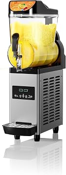 15L Commercial Slushy Machine - 450W Stainless Steel Frozen Drink Maker with Self-Cleaning for Restaurants, Bars & Home Use, Home Party, Cafe.