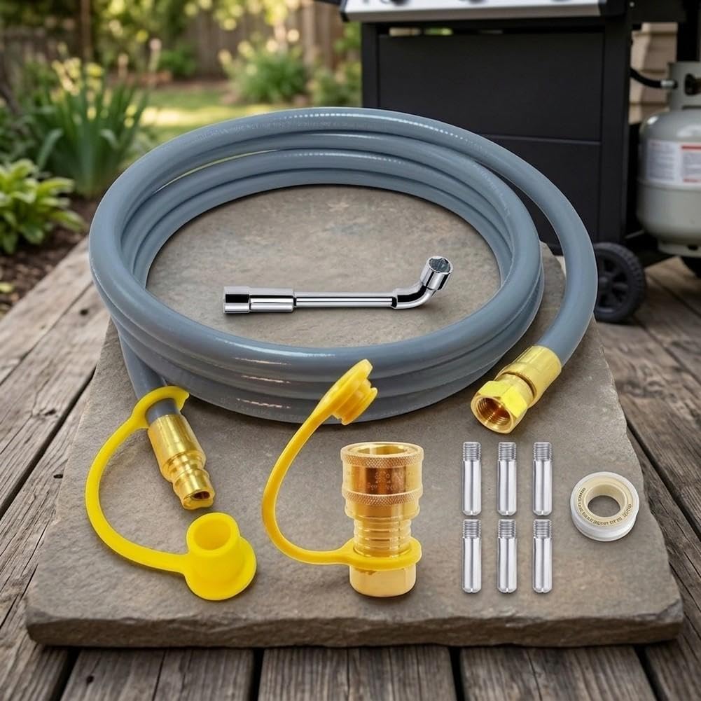 Manguera de Gas Propano 10ft 3/8 Pulg para Conexión Rápida Manguera | para Conexión rápida, material para robusto, 10 pies longitud, para ideal barbacoas, antifugas garantizado