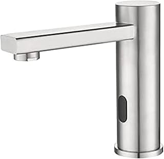 Automatic Sensor Touchless Bathroom Sink Faucet Stainless Steelbrushed Sensor Taps For Wash Basin Cold Water Tap Bathroom Sink Tap