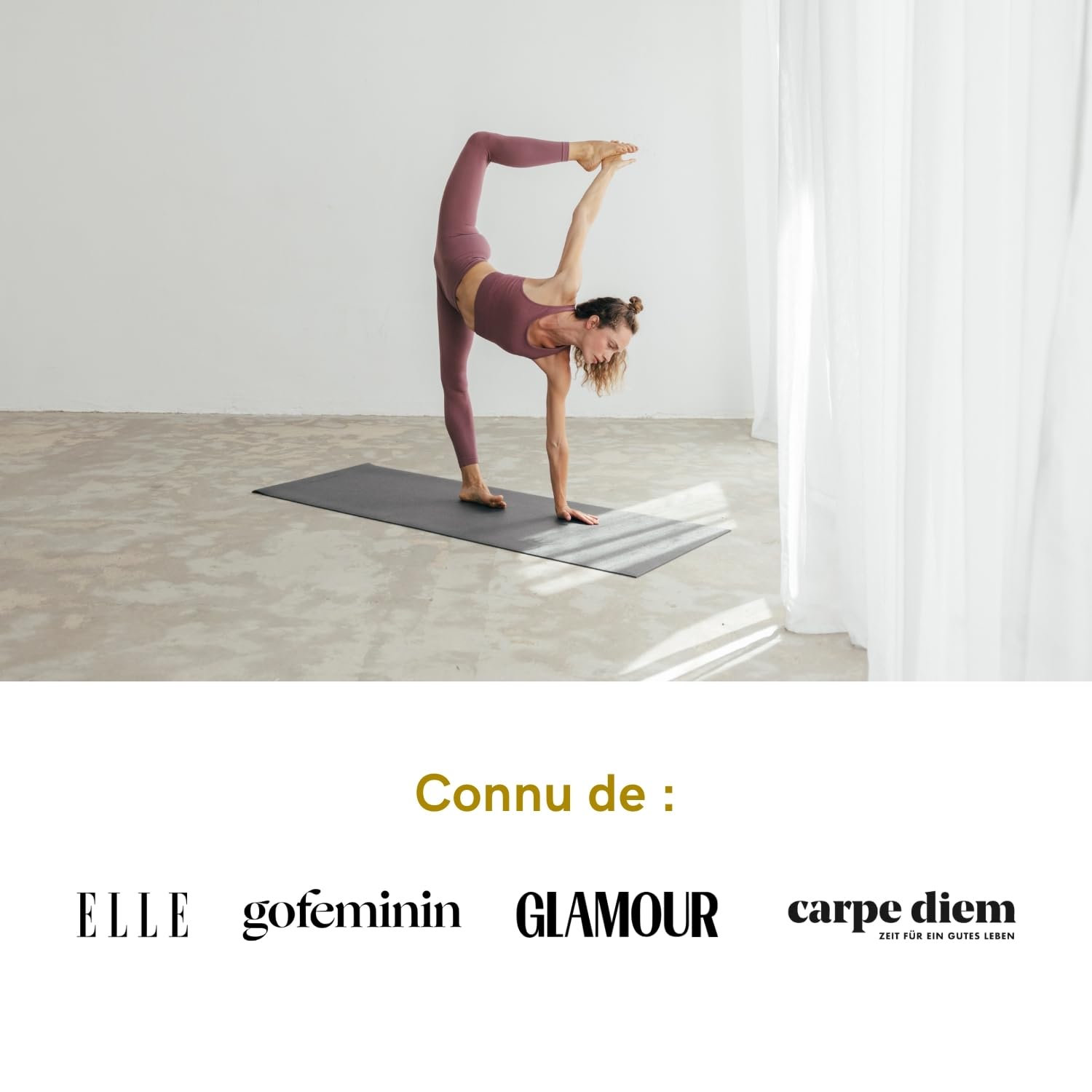 LOTUSCRAFTS Tapis de yoga de haute qualité, modèle Mudra Pro, fabriqué en Allemagne, certifié OEKO TEX®, parfait pour le yoga ou le Pilates