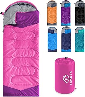 oaskys Camping Sleeping Bag - 3 Season Warm & Cool Weather - Summer Spri...
