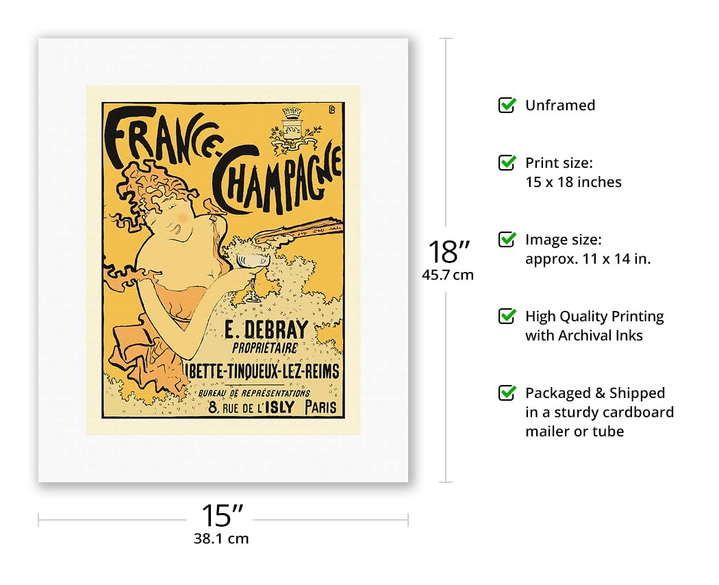 Amazon.com: France-Champagne - Vintage French Advertising Poster