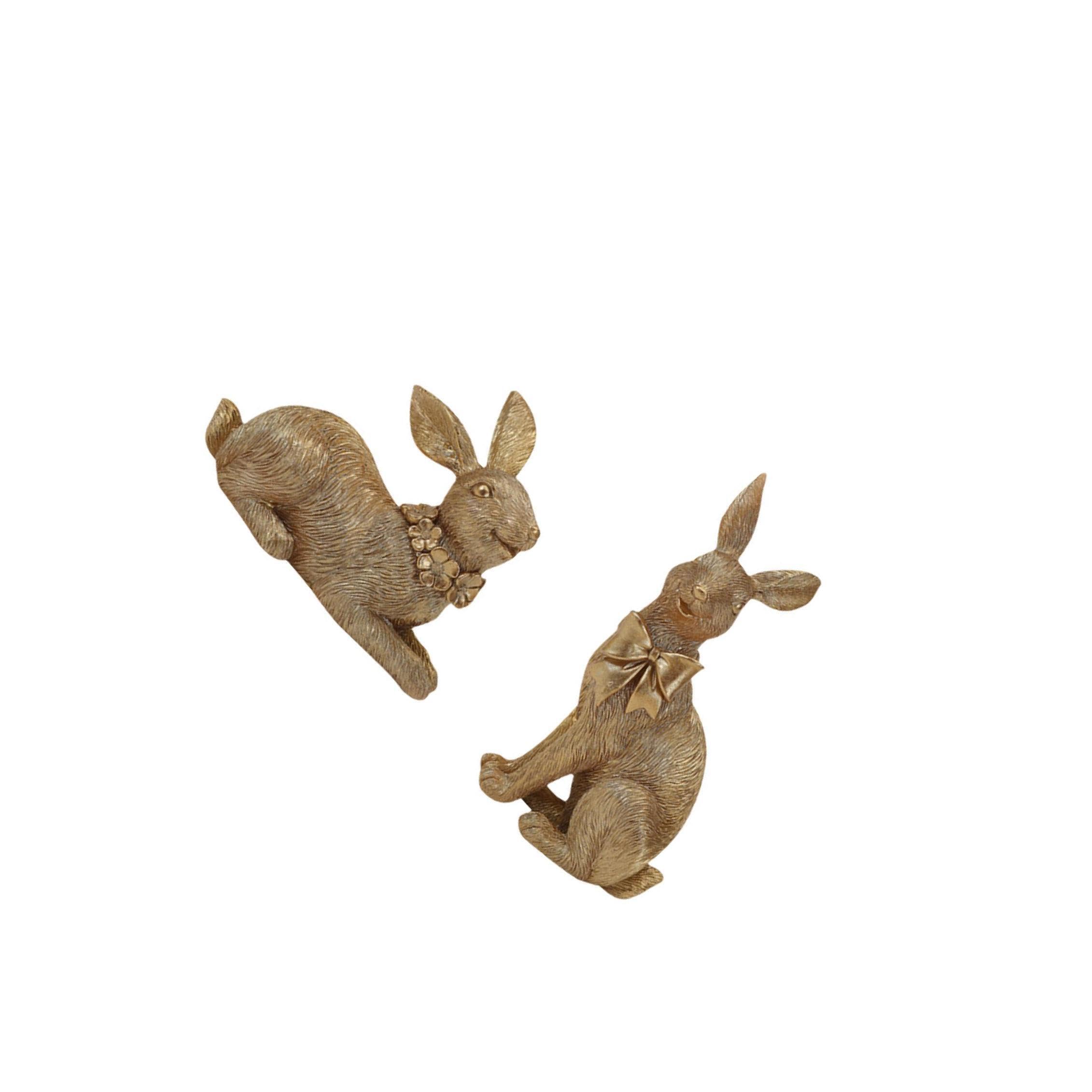 Twisaxc Gold Home Office Easter Bunny Figurines Decor Premium Rabbit Statues Add Easter Whimsy To Space Have Fine Workmanship And Details Tabletop Rabbit Statues,