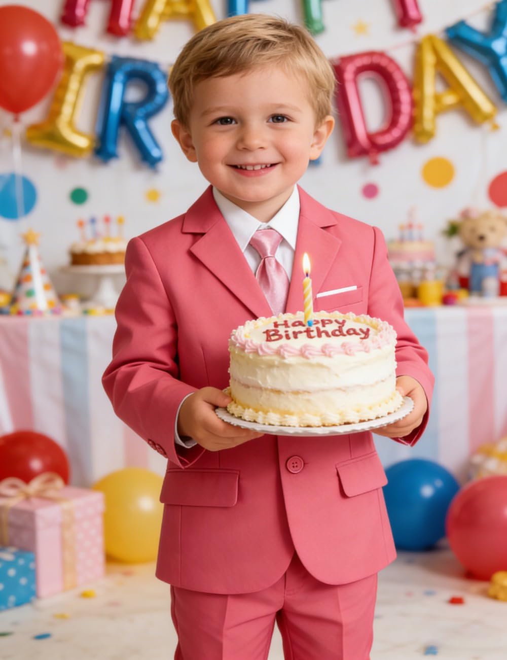 Baby Boys' Suits 5-Piece Formal Suit Set Toddler Boy Ring Bearer Outfit for Weddings - Image 4