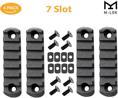 Miniatura 7 de 360 Tactical Sección de riel polimérico M-LOK de 7 ranuras para guardamanos M Lok Siete ranuras Riel Picatinny Rail Juego de 2 piezas