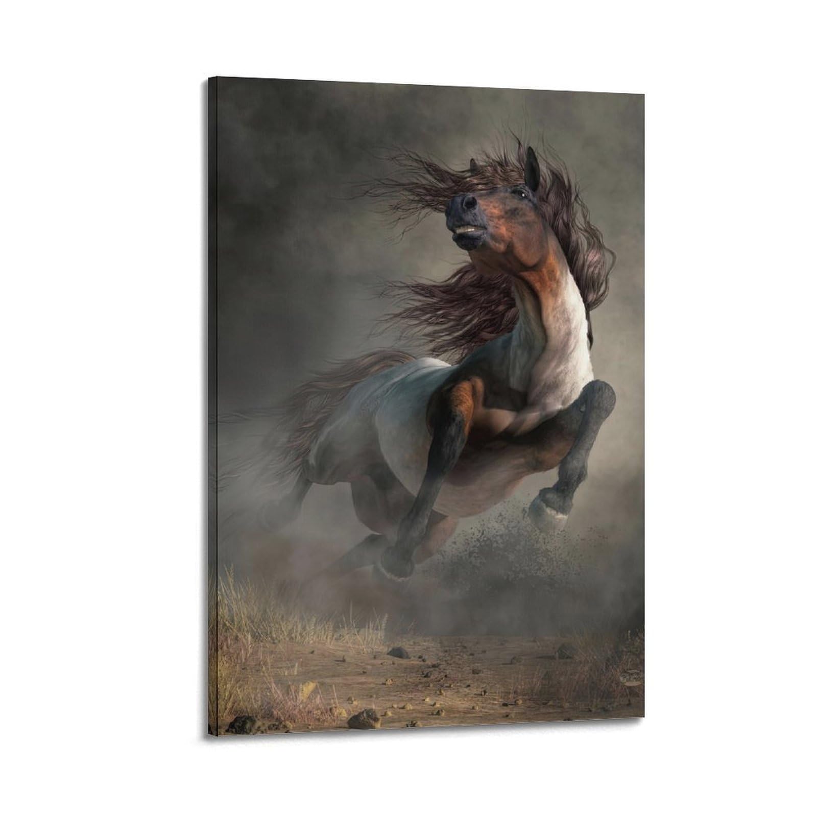 WPHSFX Animal Poster Galloping And Leaping Horse Poster Decorative Painting Canvas Wall Posters And Art Picture Print Modern Family Bedroom Decor Posters 24x36inch(60x90cm)