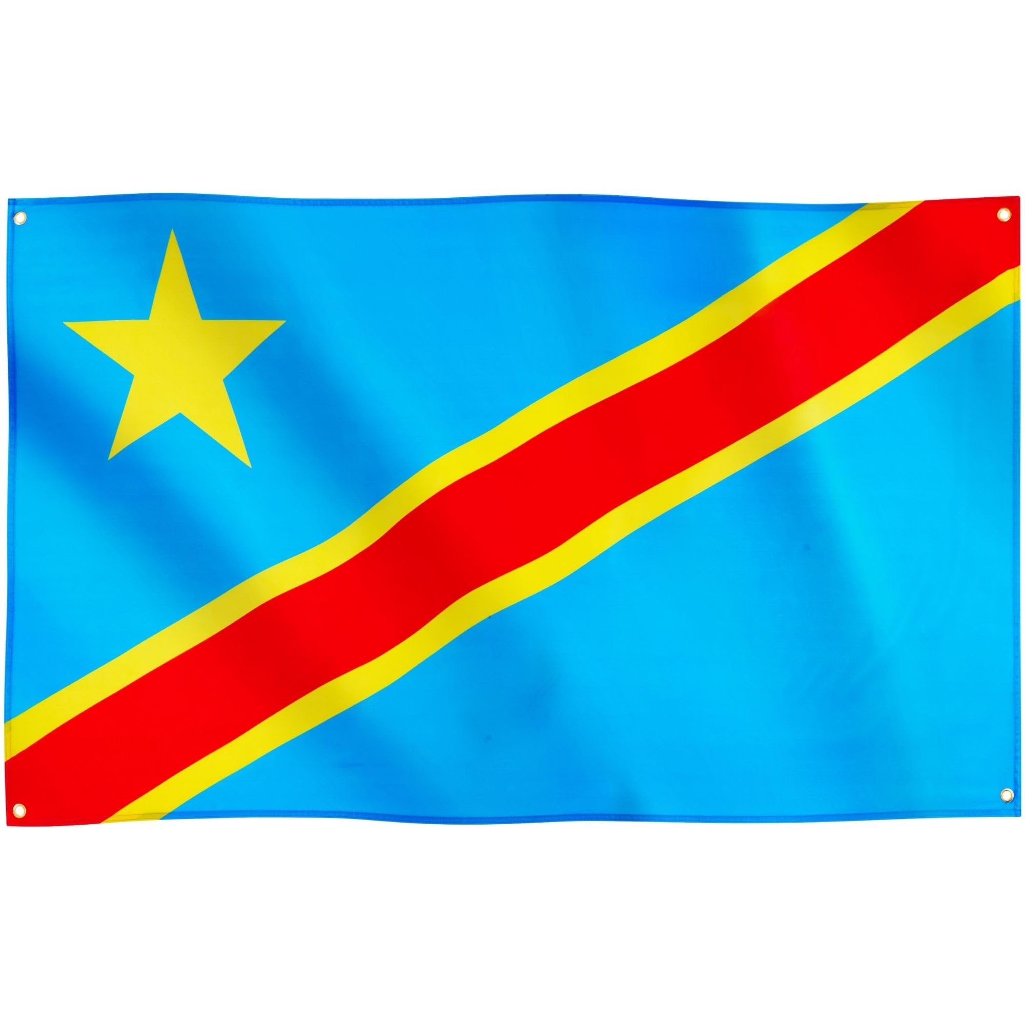 Sponsored Ad – Runesol Republic of the Congo Flag, 91x152cm, 3ft x 5ft, 4 Grommets, Eyelet In Every corner, Congo Republic, Congo-Brazzaville, Premium Flag, Inside, Outside, Vivid Colours