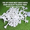 AXKAL Golf Tees Plastic 3 1/4’’ 83mm Unbreakable Double-Layer Low Resistance Flexible Value 30 Pack, Golf Tee Spikes for Court Outdoor Sports (White, 30 Pack-3 1/4'') #4