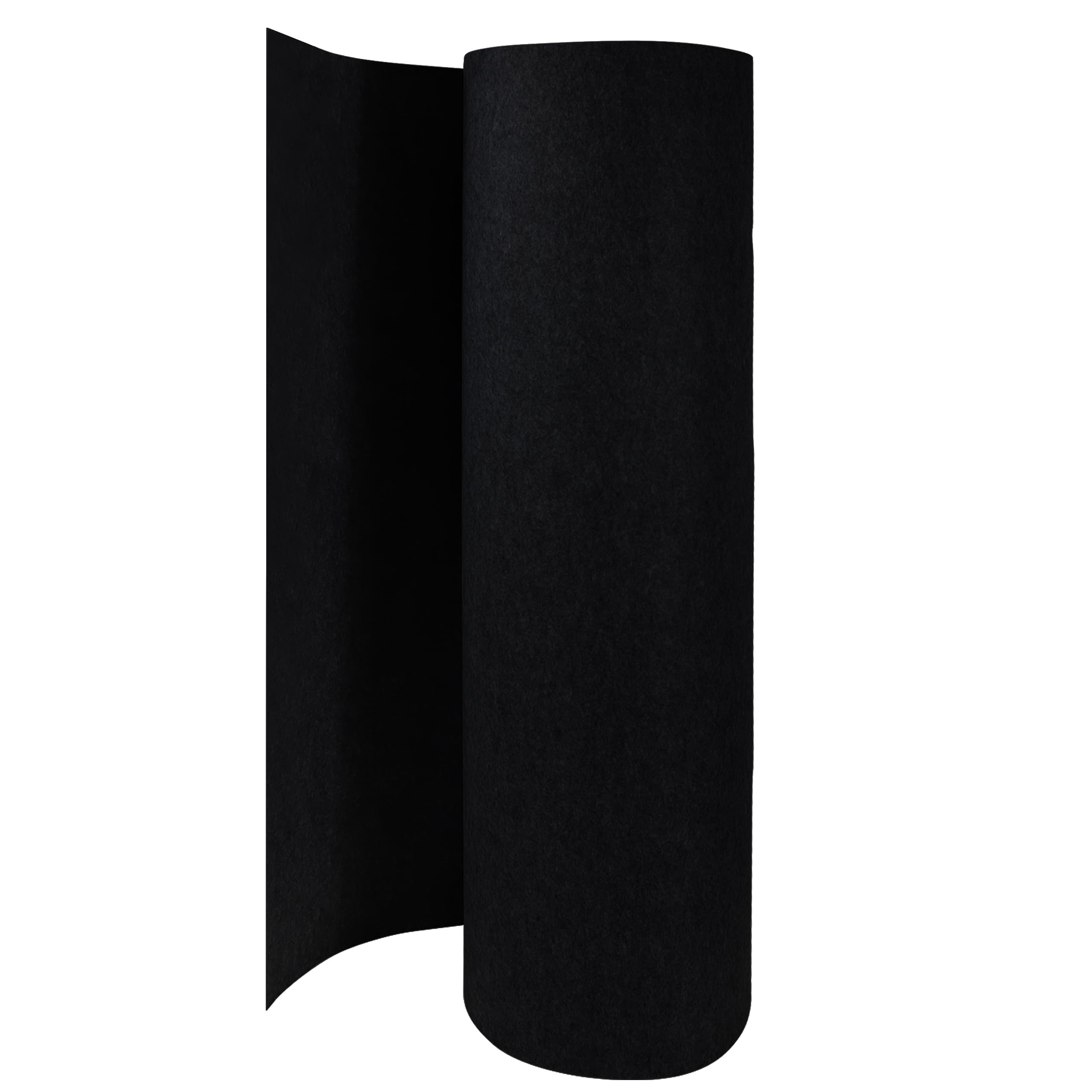 Filc samoprzylepny, sprzedawany na metry, czarny, 100 cm x 5 m rolka (grubość 3 mm) - rolka filcowa do majsterkowania, przycinania i ochrony przed zadrapaniami, filc do majsterkowania, mata
