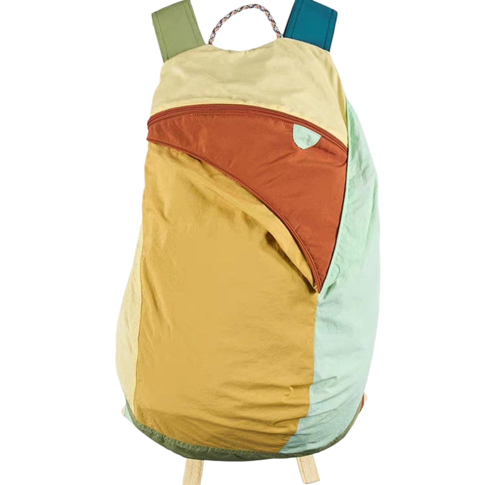 Zaino Color Patchwork in Nylon Leggero, Borsa di Designer all-Match per Il Viaggio Giornaliero All'aperto Primavera Estate-Yellow