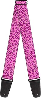 Buckle-Down Guitar Strap Leopard Baby Pink 2 Inches Wide