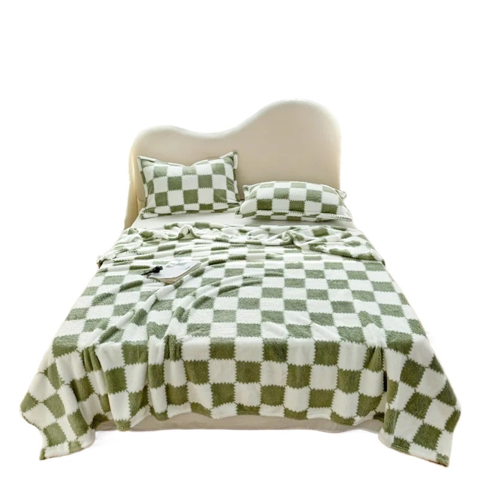 KiddiBubzi Super Soft Throw Blanket Silky Flannel Fleece 3D Checkered Lightweight Bed All Season Use(Color 6,70x100cm)