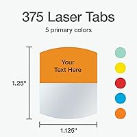 Vista 2 de Pestañas de índice láser imprimibles Redi-Tag, Variados