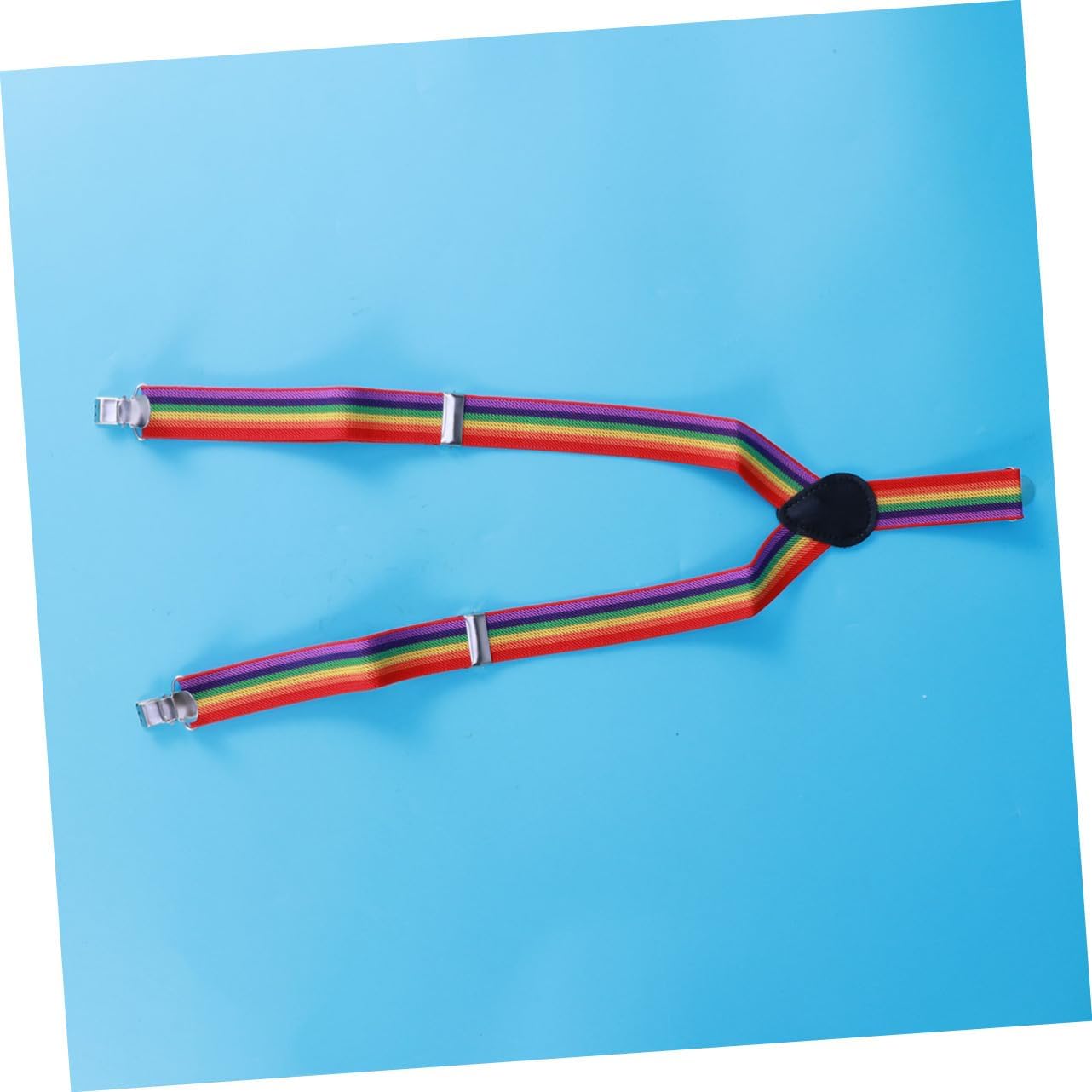 Colorful Striped Suspenders Pants Strap Clips for Boys and Girls for Rainbow-themed Parties and Costumes