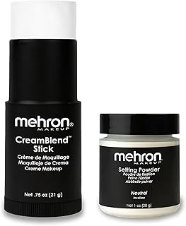 Mehron CreamBlend Stick White 0.75 oz y polvo...