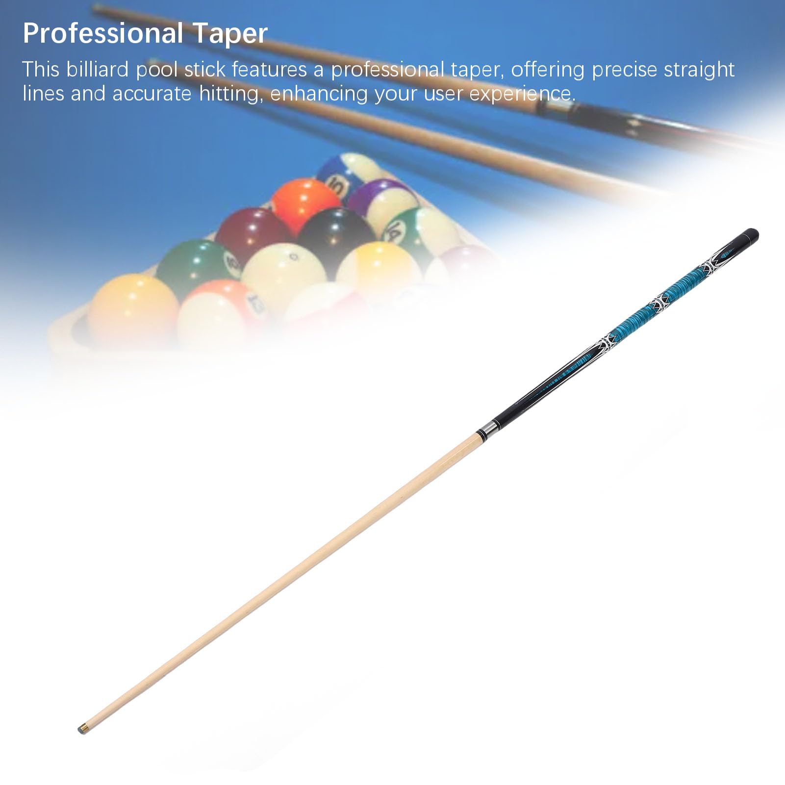 RiToEasysports Kij Bilardowy, Drewno Klonowe, 1/2 Przegubu, 145 Cm Kij Bilardowy do Stołu Bilardowego z końcówką 10 Mm, do Treningu w Klubie Bilardowym