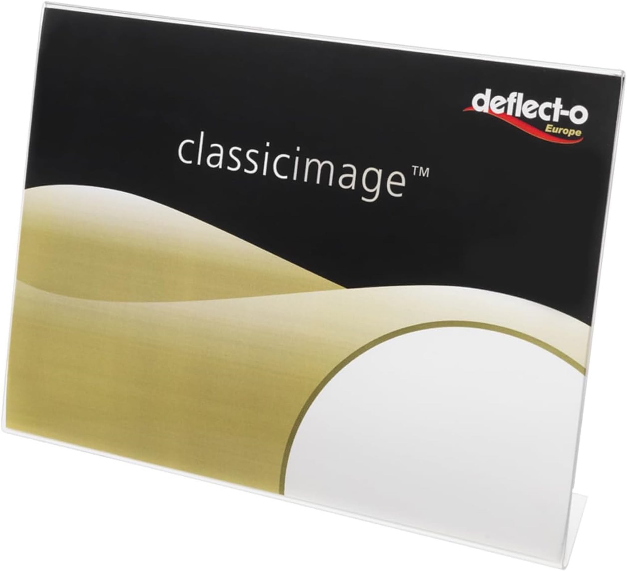Deflecto Clear - Landscape A6 Landscape Slanted Sign Holder - Acrylic Stands For Display - Leaflet Display Stands - A6 Display Stand - Acrylic Display Stand - Perspex Display Stands - Menu Holders Pack Of 6