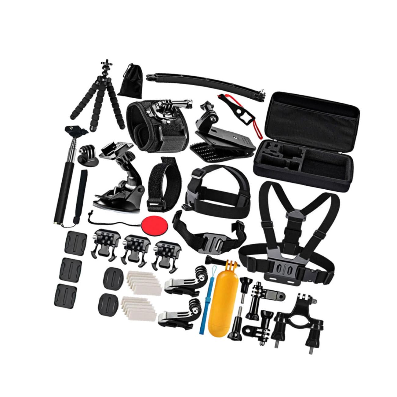 jojofuny Kit Accessoires pour Caméra Action avec Perche Flottante Trépied et Ventouse Rotative Compatible avec Hero et Caméras Action