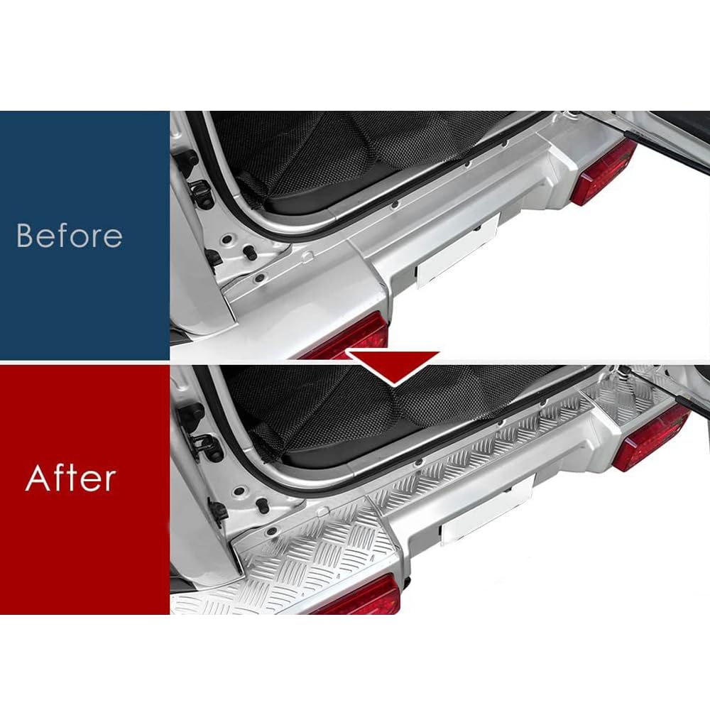 Aluminum Alloy Rear Bumper Protector Door Guard Trim Cover Compatible with Suzuki Jimny 2019 2020 2021 2022 2023 2024 Car Exterior Accessories (Silver)