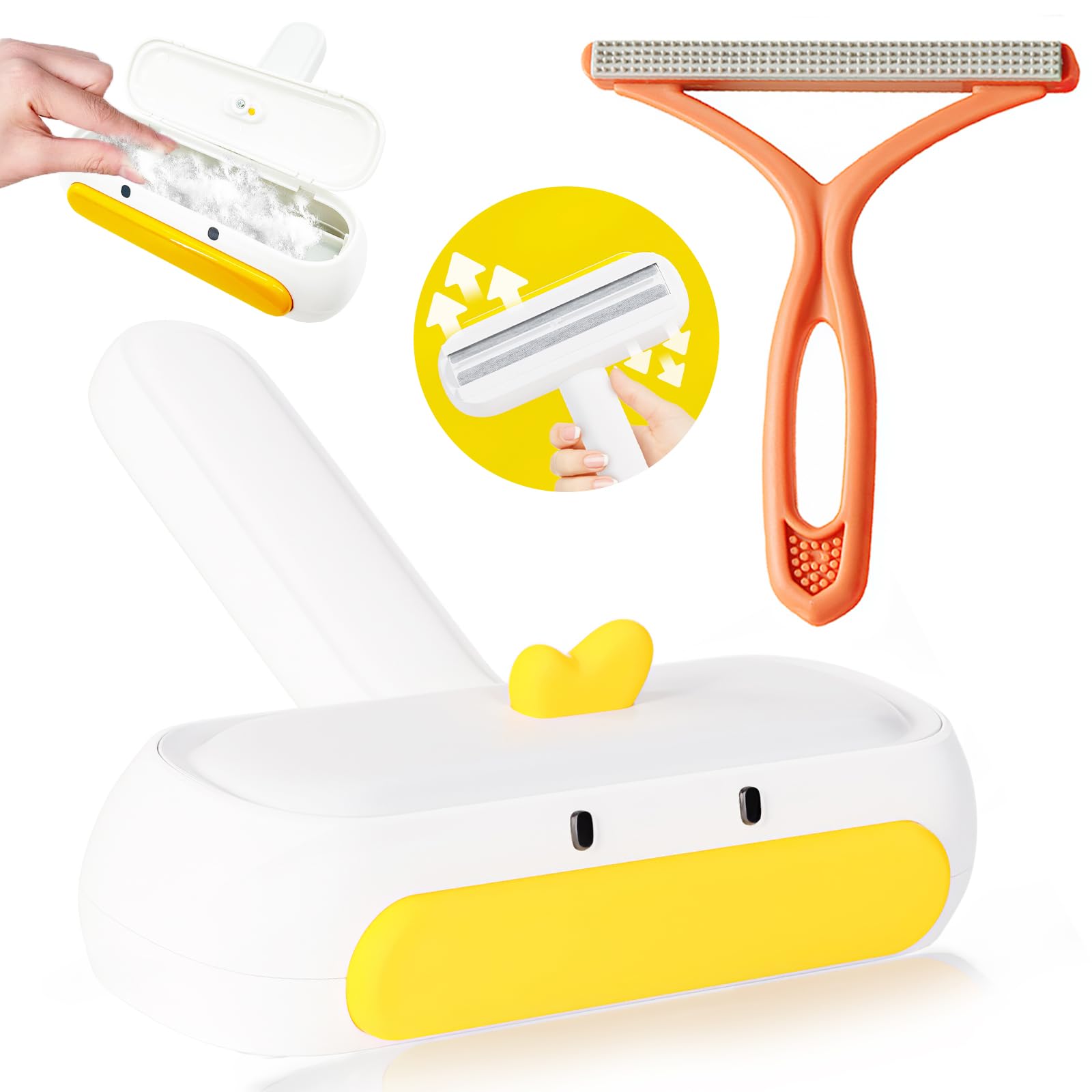 Pet Hair Remover Roller and Portable Lint Remover, Reusable Hair Removal Brush for Dogs & Cats, Clothes Fuzz Shaver