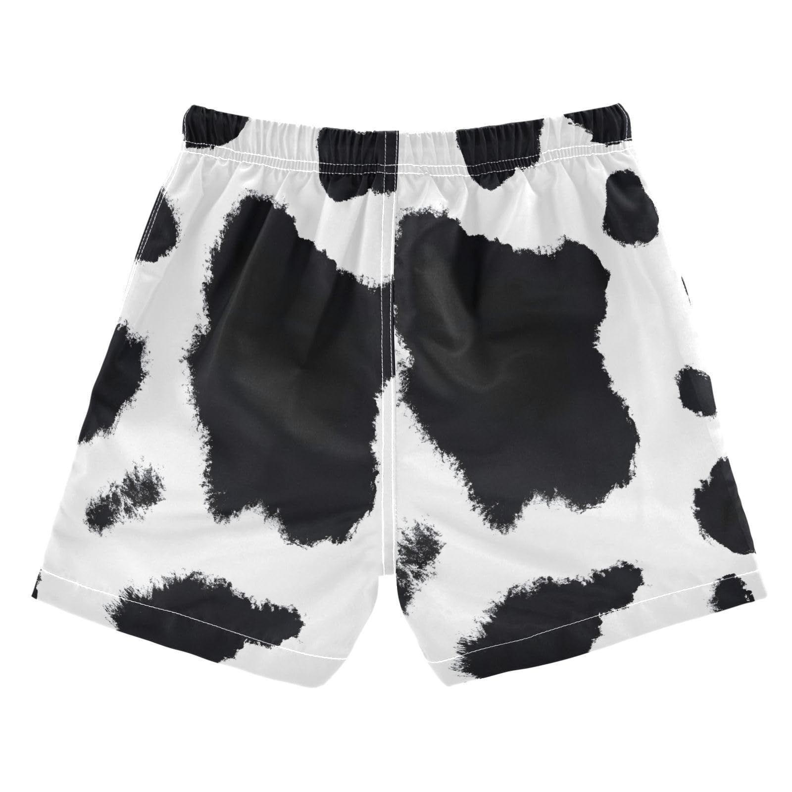 FLildon Cute Cow Pattern Little Boys Swim Trunks with Mesh Lining Quick Dry Beach Board Shorts, 3T