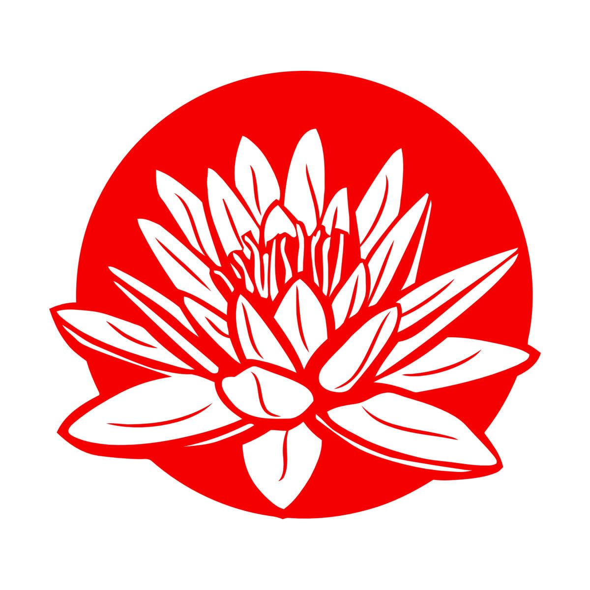 Lotus Floral Yoga Studio Meditation Fine Carving Stickers 81x90.5cm It Won't Fall Off Extra Large red