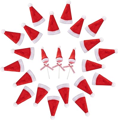 Mini Sombreros de Santa para Manualidades, Paquete de 12
