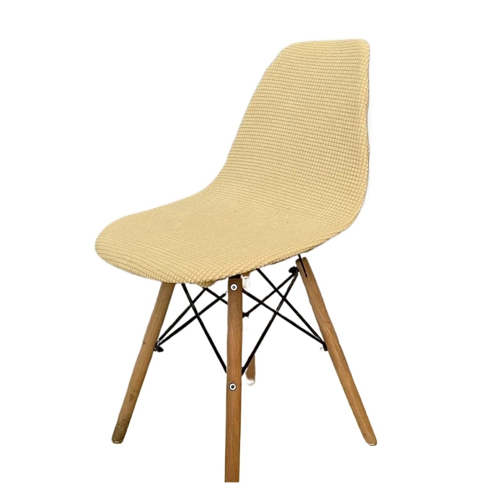 SHBHWS Polar Fleece Shell Chair Cover Solid Color Jacquard Dining Slipcover Stretch Anti-dust Seat For Living Room Home for Hotel, Banquet(Apricot)