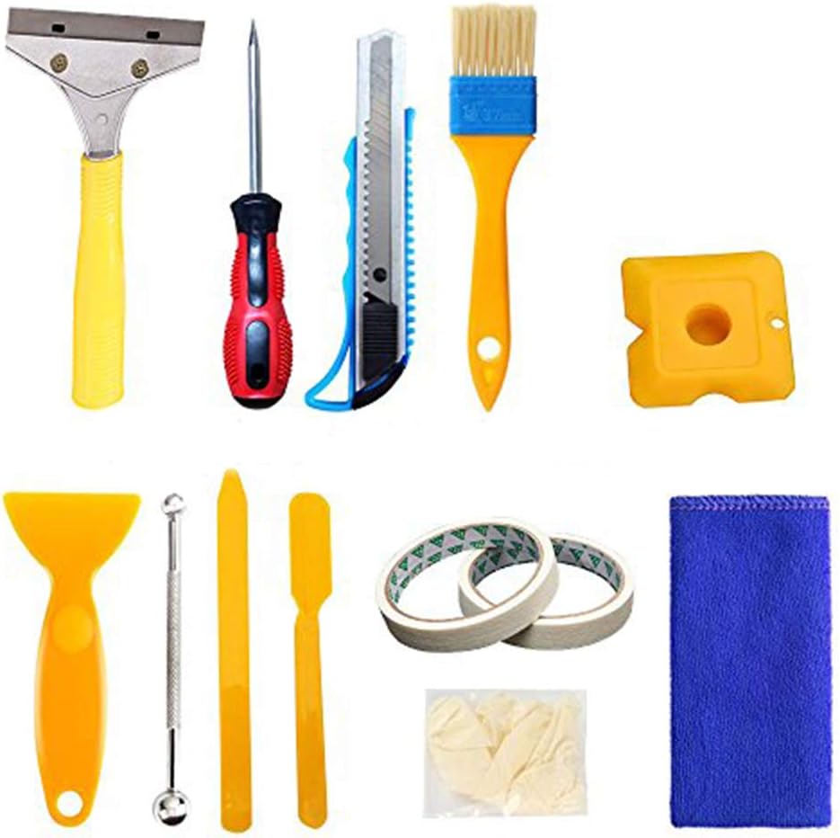 UOHGDPY 13 Pieces Caulking Tool Kit,caulk removal tool ，Silicone Sealant finishing tool grouting scraper,Floor tile adhesive removal,suitable for kitchen,bathroom，water tank, sink gap.(13 pack)