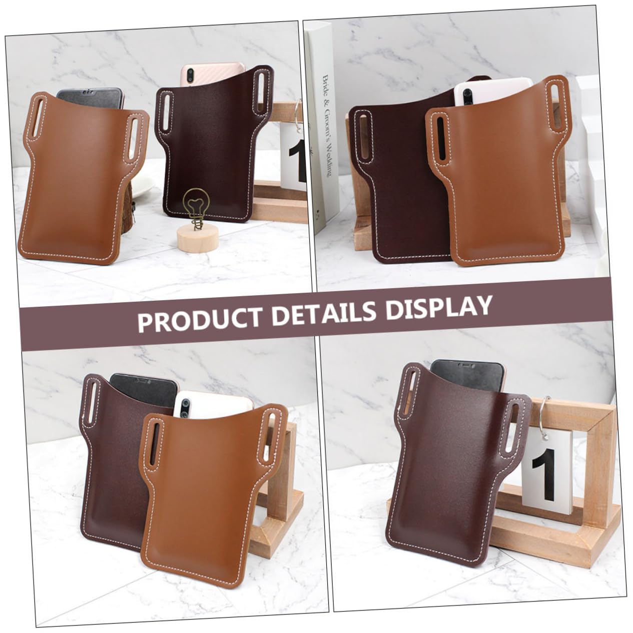 Handy Bauchtasche für Herren 2 Stück Packung aus Pu Shopping und Wandern
