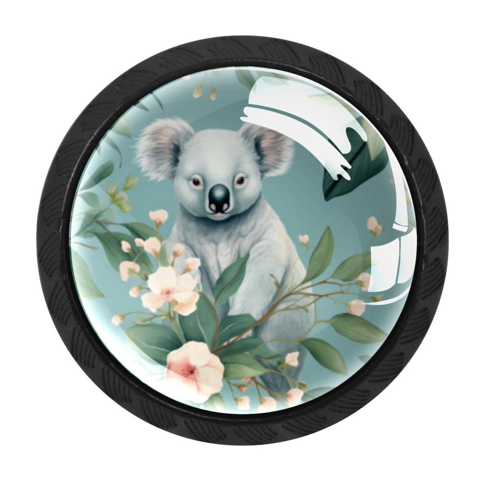 CHENZZZZ Koala Drawer Knobs Pull Handle Crystal Glass Circle Shape Cabinet Drawer Pulls Cupboard Knobs with Screws for Kitchen Cupboard Dresser Wardrobe etc