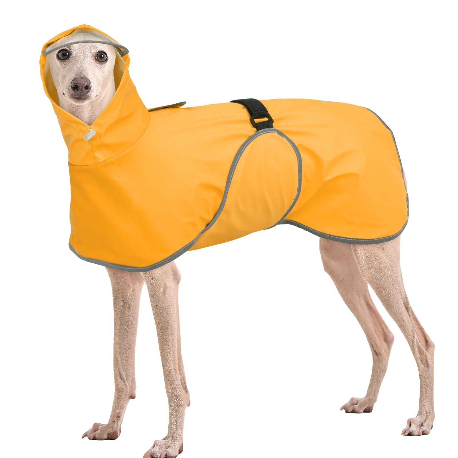Kuoser Dog Raincoat, L Waterproof Dog Coat with Reflective Trim, Lightweight Pet Rain Slicker, Outdoor Windbreaker