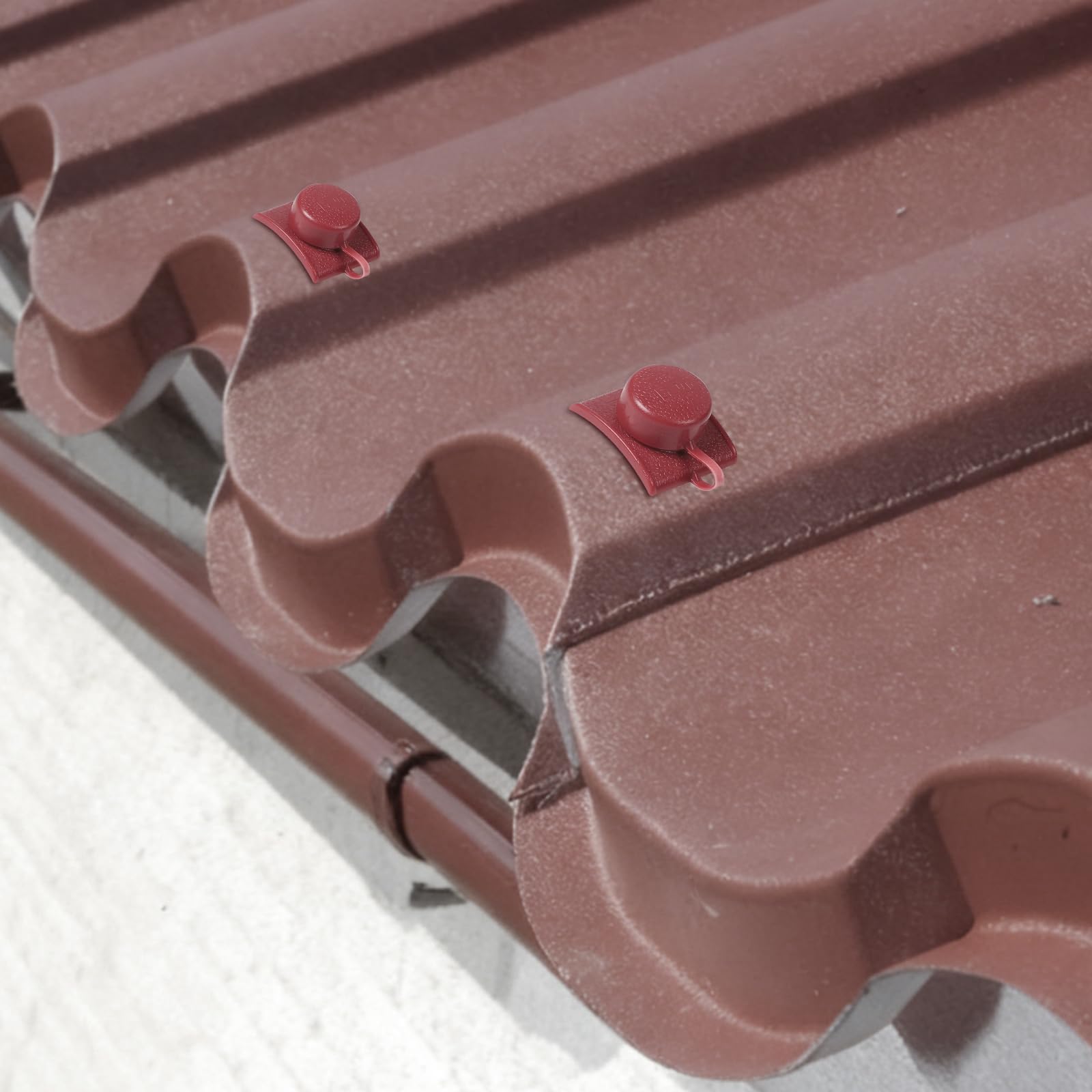 100 PCS Fixation Tôle Ondulée M4.8 x 45mm Rouge, Vis Etanche Tole Ondulée, Vis Autoforeuse Metal Tole Ondulées