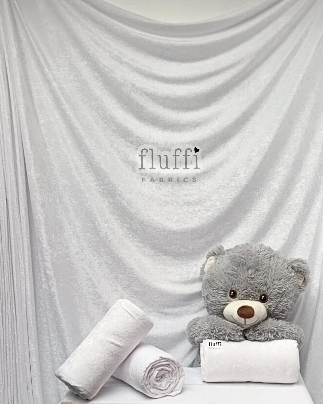 Crushed Velvet Stretch Material | Soft Furnishing, Craft Velour & Dressmaking Fabric | Same Day Dispatch | Sold by The Metre | by Tia Knight Q156 (White)