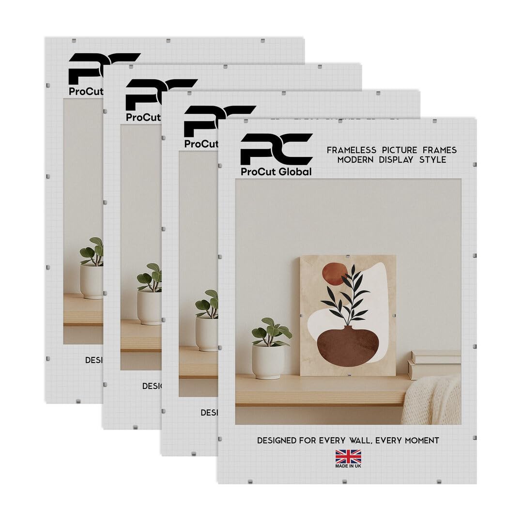 Procut Global 32x24" Frameless Clip Picture Frames For Photos - Pack of 4