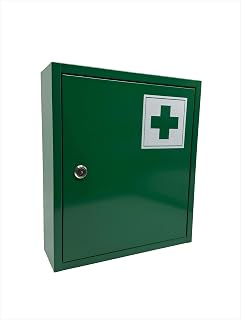 Relaxdays Armadietto medico, serratura, 3 scomparti, HxLxP: 36 x 31 x 10 cm, per...
