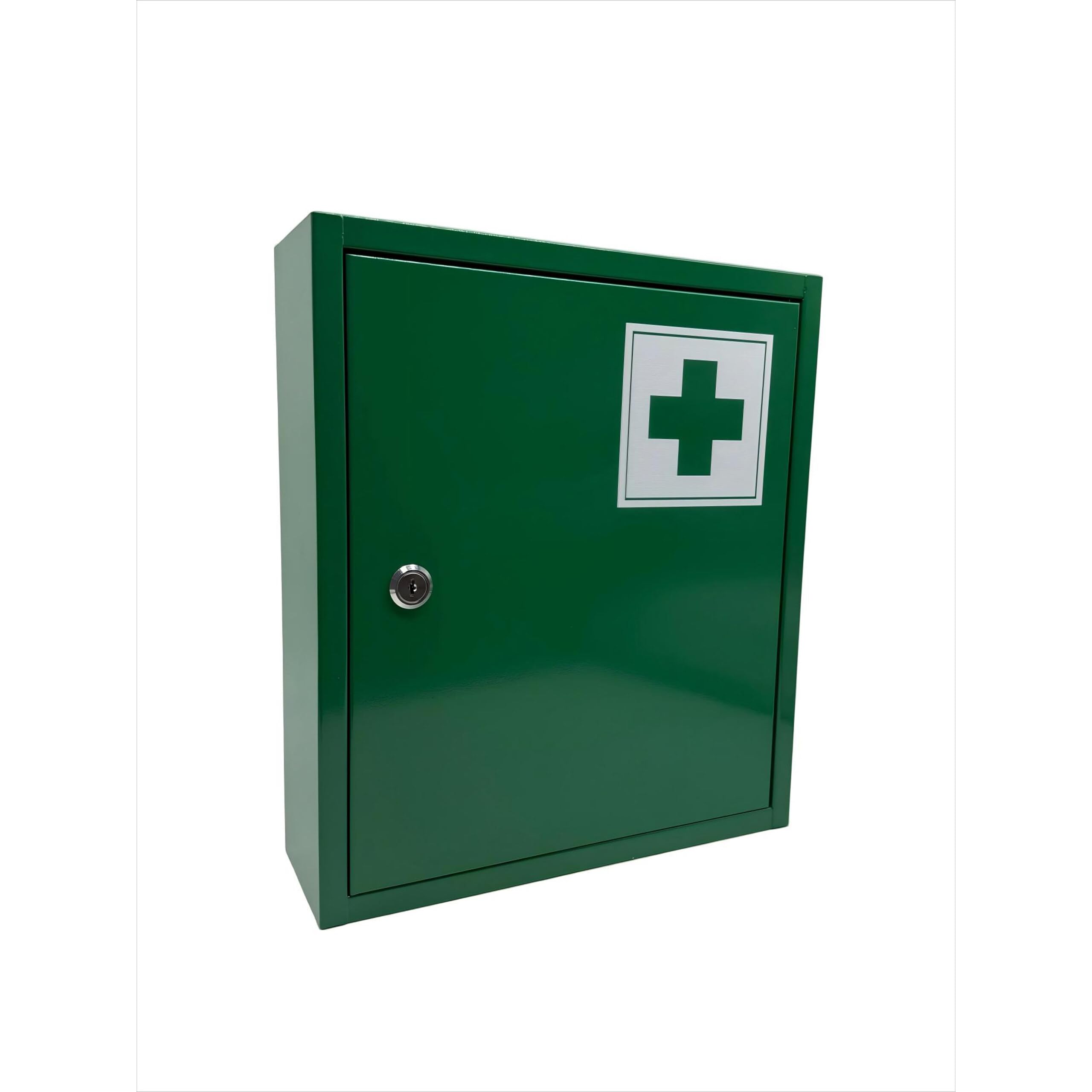 Armoire à Pharmacie Relaxdays, verrouillable, 3 espaces, H x L x P : 36 x 31 x 10 cm, pour médicaments, Verte