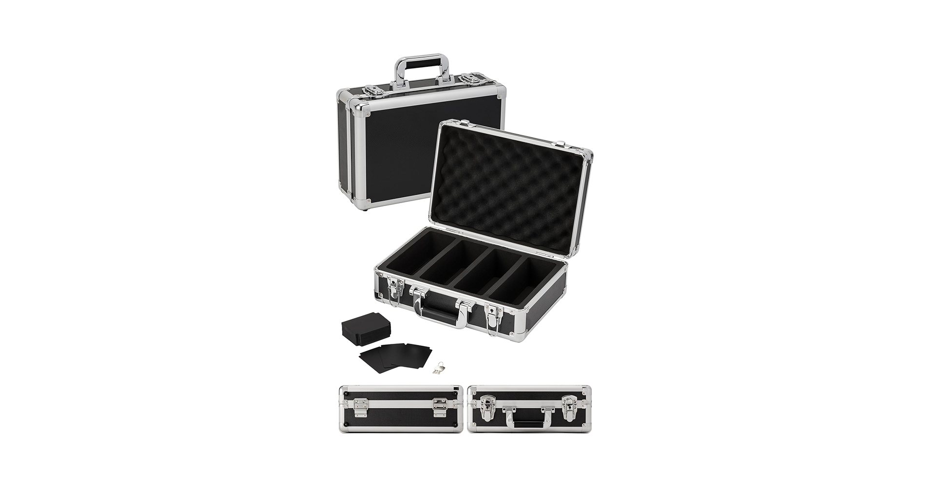 【新品】トレーディングカード収納ケース ブラック 鍵付き アルミ＆ABS製 Amazon.co.jp: トレカ専用ケース 【正規品】選べる3カラー 鍵