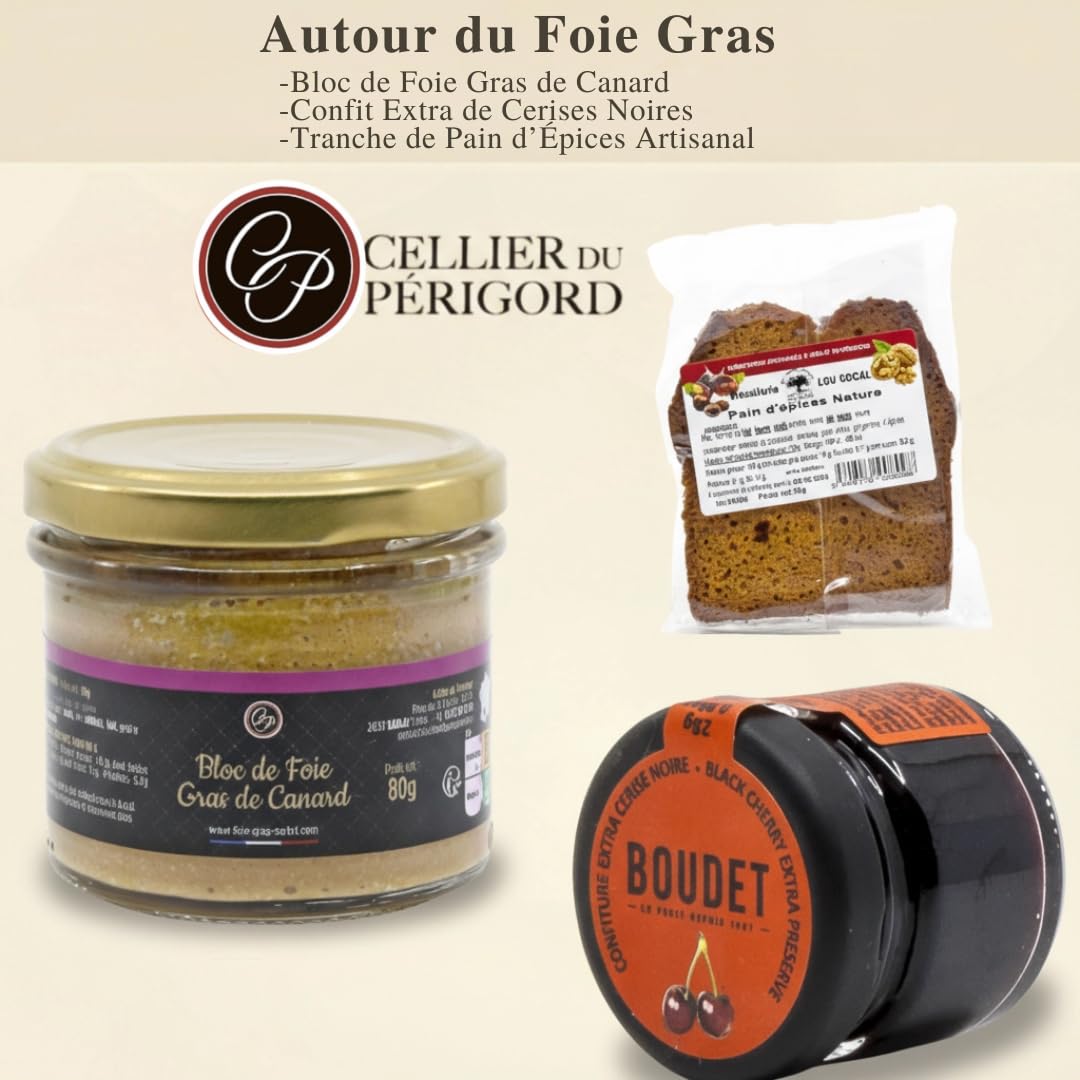Cellier du Périgord Panier Gourmand Coffret Tariquet Vin IGP | Coffret Tariquet Classic vin blanc IGP Côtes de Gascogne 75cl + foie gras, terrines et douceurs du Périgord à offrir