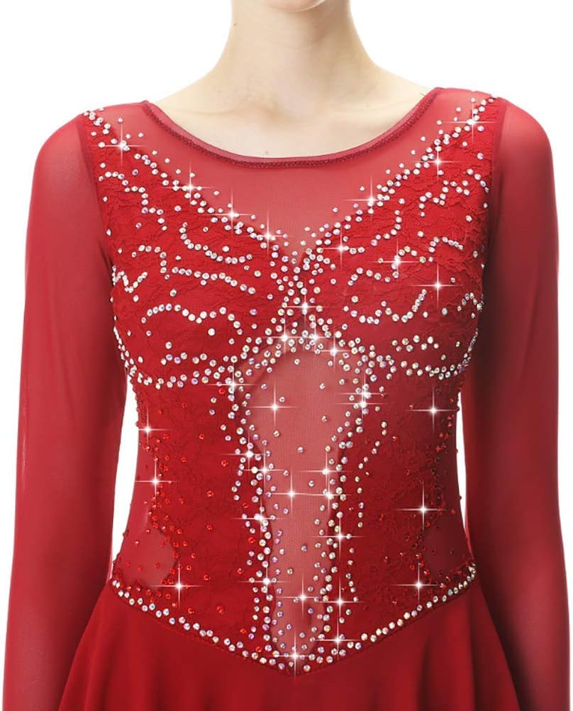 Ice Skating Competition Costume Figure Skating Dress for Ladies Roller Skating Winter Sportswear Elasticity