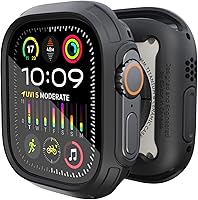 Vista 1 de elkson para Apple Watch Ultra de 49mm Series 3/2/1 Estuche con Parachoques y Protector de Pantalla de Vidrio Templado, Serie Quattro Max Resistente