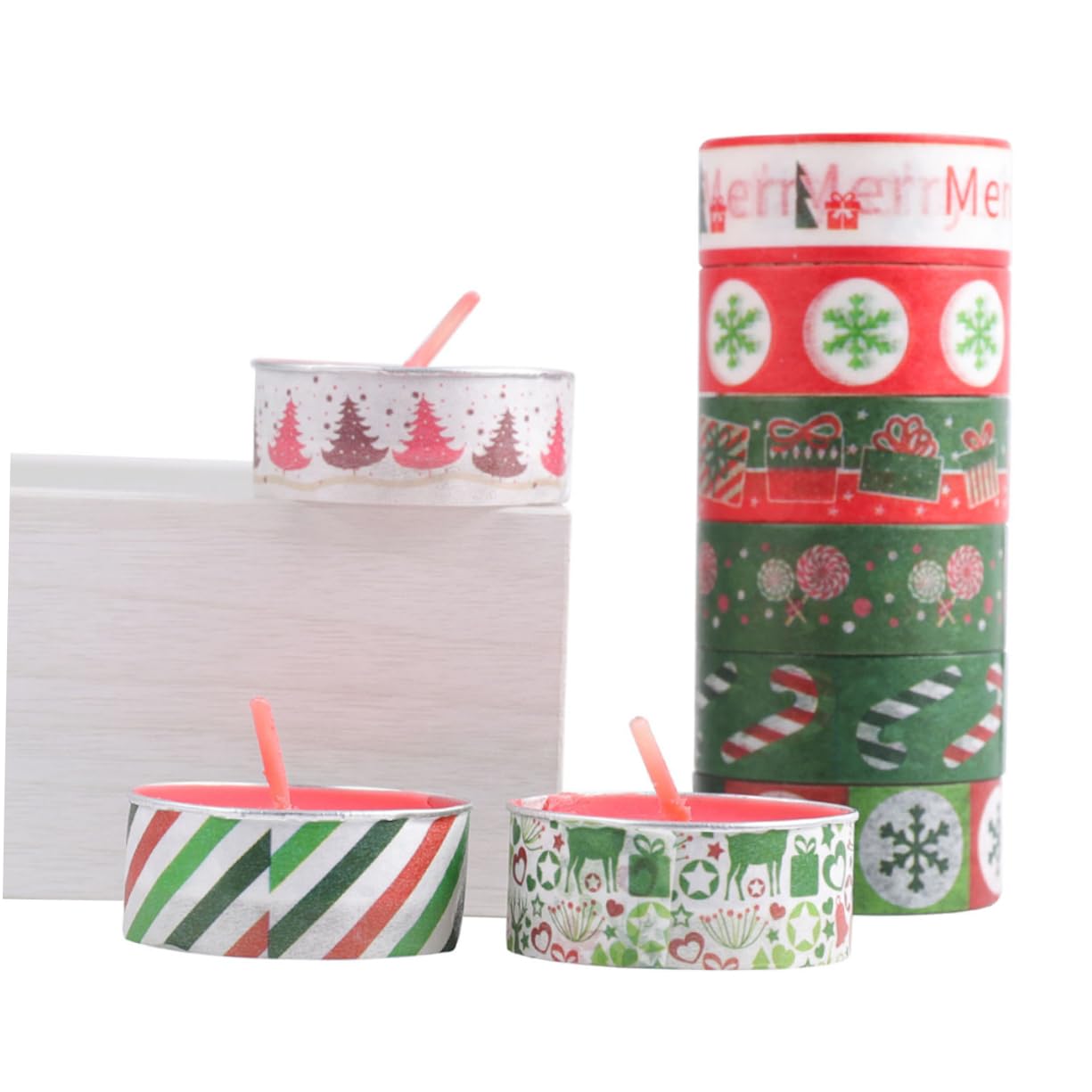 Angoily 168 Rouleaux Lot de Rubans Washi de Noël Décoratifs pour Scrapbooking et Adhésifs Faciles à Déchirer pour Journal Planner et Bricolage