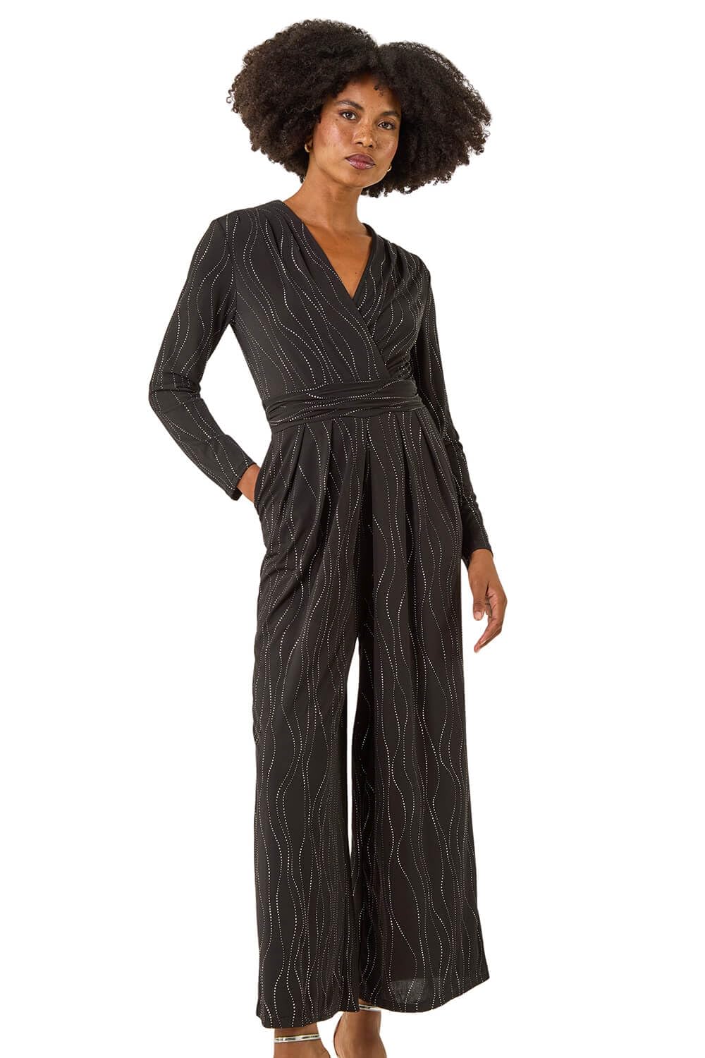 Roman Women's Wide Leg Jumpsuit Black 16