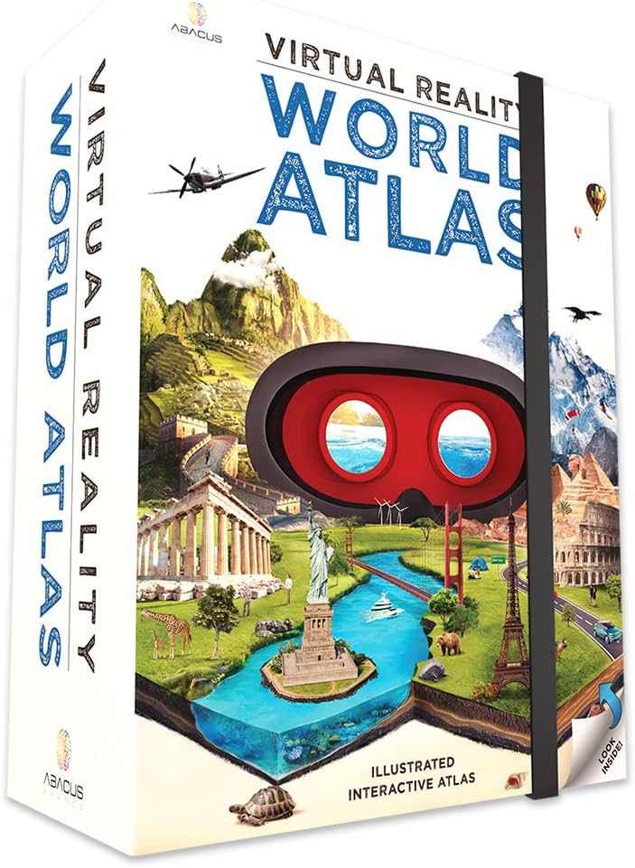 Abacus Brands Virtual Reality World Atlas - Interactive VR/AR Atlas & STEM Learning Activity Set for iOS Compatible Devices