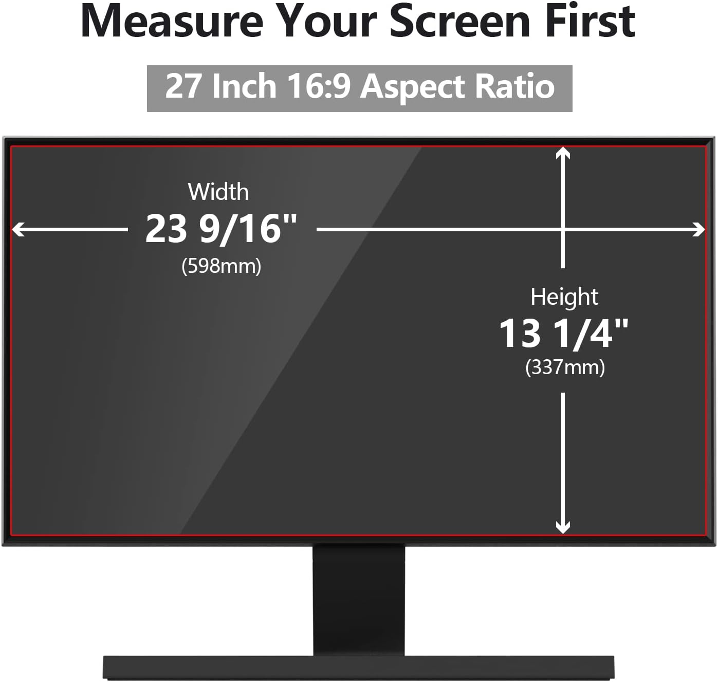 [5 Pack] 27 Inch Computer Privacy Screen Protector for 16:9 Widescreen Monitors-Anti-Glare & Blue Light Filter,Anti-Spy Film,Reduces Eye Strain (Fits Most Desktop Screens)