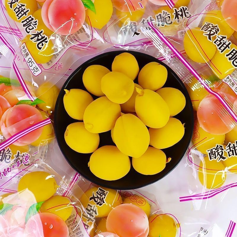 【桃】　しょっぱい系お菓子まとめ売り Amazon | 酸甜脆桃 甘酸っぱい桃95g/袋【甘酸っぱい/カリカリした