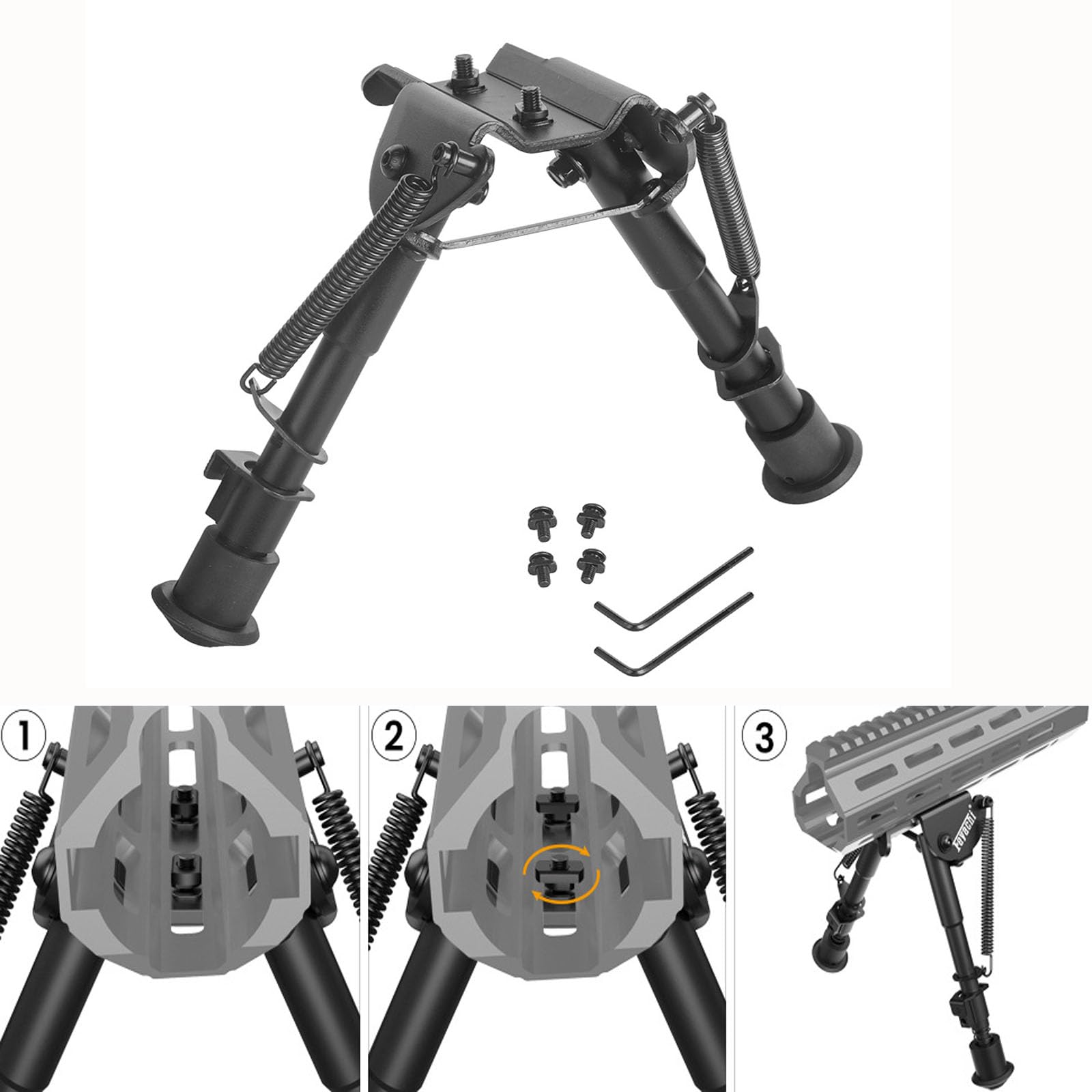 Bipiede per Carabina, Bipiedi di Fucile, B13 Bipod Relief attacco diretto al sistema Mlok, Bipiede Attico Con Ritorno a Molla Pieghevole Regolabile Con Adattatore Incluso per La Caccia