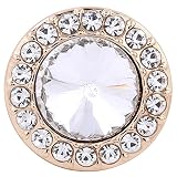 My Prime Gifts Interchangeable Snap Jewelry Faceted Rhinestone Rose Gold Halo18-20mm Snap