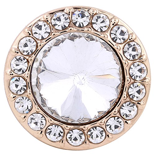 My Prime Gifts Interchangeable Snap Jewelry Faceted Rhinestone Rose Gold Halo18-20Mm Snap #TOP5