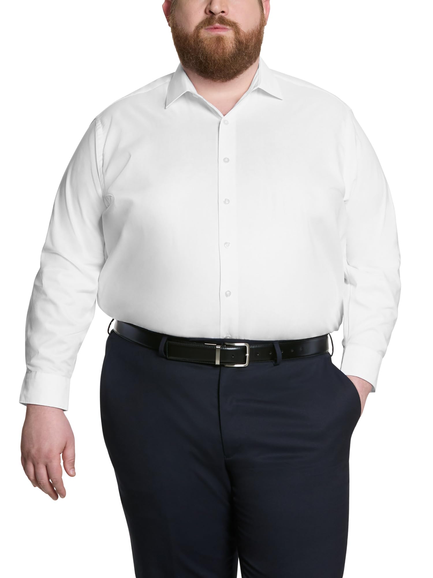 Kenneth Cole Unlisted Men's Big and Tall Solid Dress Shirt - Amazon Exclusive